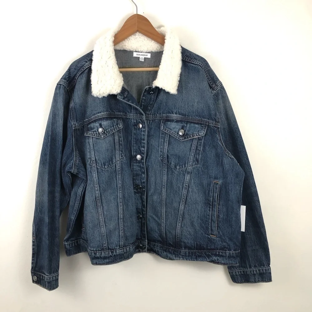GOOD AMERICAN Boyfriend Denim Jacket Plus 18